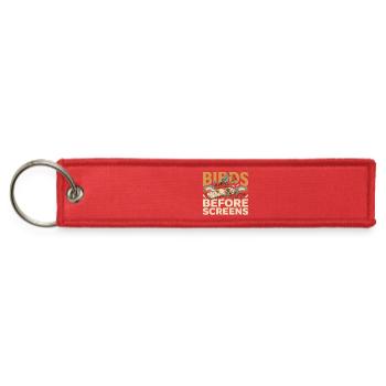 birds before screens - Jet Tag Keychain - red - Front