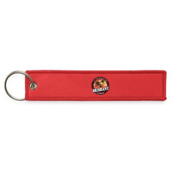 Brisbane Australia Vintage Beach Design - Jet Tag Keychain - red - Front