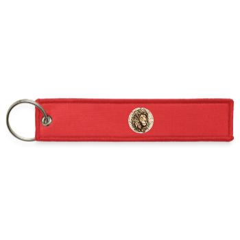 Majestic Lion Circle Illustration - Jet Tag Keychain - red - Front