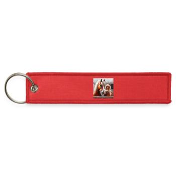Majestic Horses Duo Canvas Design - Jet Tag Keychain - red - Front