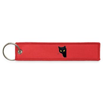 Midnight Cat Eyes Illustration - Jet Tag Keychain - red - Front