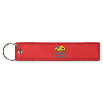 Cheerful Smiling Pills and Broccoli Design - Jet Tag Keychain - red - Front