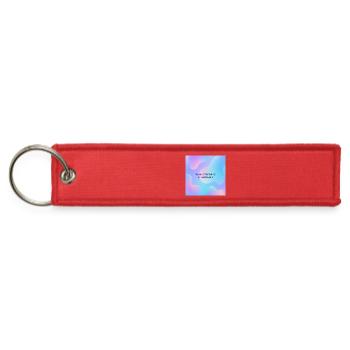 Abstract Neon Organic Gradient Design - Jet Tag Keychain - red - Front