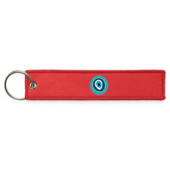 Abstract Pattern with Organic Shapes - Jet Tag Keychain - red - Front