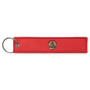 Dinosaur Coffee Club Illustration - Jet Tag Keychain - red - Front