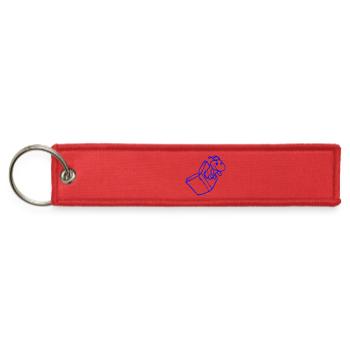 Bookworm Caterpillar Nerd Book Hole Geek Worm Read - Jet Tag Keychain - red - Front