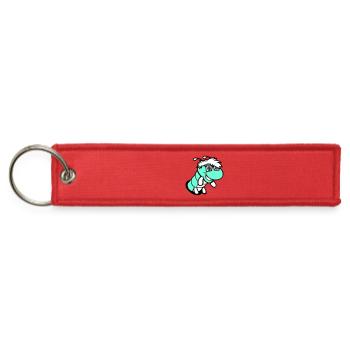 Nerd caterpillar peeks through hole Geek worm cool - Jet Tag Keychain - red - Front