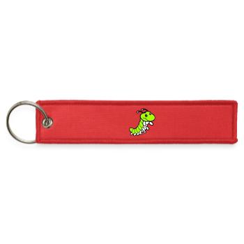 Caterpillar sweet little happy smile cute friendly - Jet Tag Keychain - red - Front