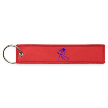 Caterpillar Sir Rich Man Monocle Glasses Top Hat - Jet Tag Keychain - red - Front
