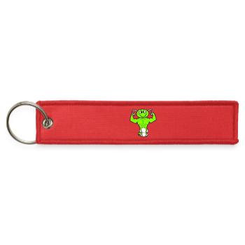 Caterpillar Bodybuilder Muscle Building Strong Fit - Jet Tag Keychain - red - Front