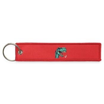 Vivid Dinosaur Roar Illustration - Jet Tag Keychain - red - Front