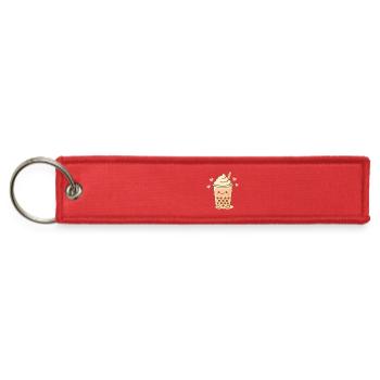 Kawaii Bubble Tea Illustration - Jet Tag Keychain - red - Front