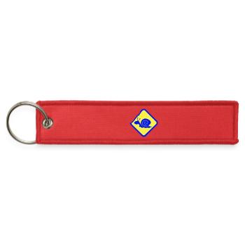 Snail warning Caution Danger sign zone symbol fun - Jet Tag Keychain - red - Front