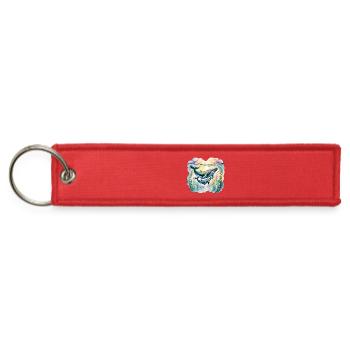 Whales Under Sunlit Ocean - Jet Tag Keychain - red - Front