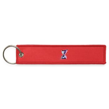 Glitch Hourglass Neon Drift - Jet Tag Keychain - red - Front