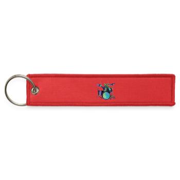Rainbow Cat Drums - Jet Tag Keychain - red - Front