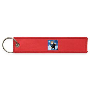 Animal forces (Canine NINJA warrior) breaking ICE - Jet Tag Keychain - red - Front
