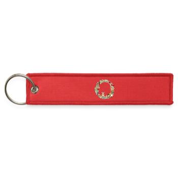 Colorful Christmas Wreath with Toys & Gingerbread - Jet Tag Keychain - red - Front