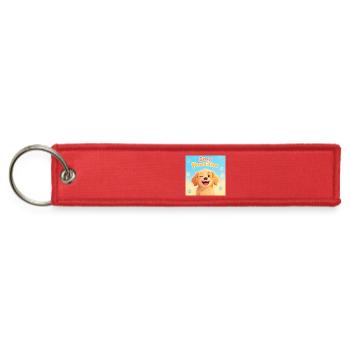 Stay Pawsitive Pup - Jet Tag Keychain - red - Front
