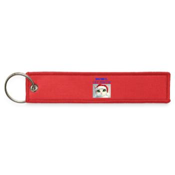 Christmas is... Cat-tastic Cat - Jet Tag Keychain - red - Front