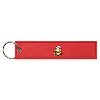 Guinea pig Christmas / Santa Claus guinea pig - Jet Tag Keychain - red - Front