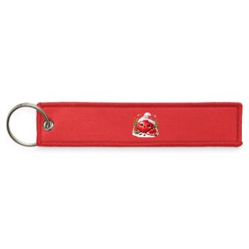 Kawaii Pomegranate Santa Hat - Jet Tag Keychain - red - Front