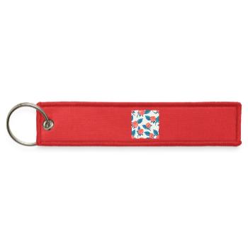 Blue Raspberry Bloom Pattern - Jet Tag Keychain - red - Front