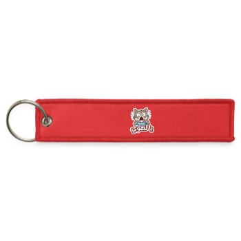 Anxious Cat Arabic Script - Jet Tag Keychain - red - Front