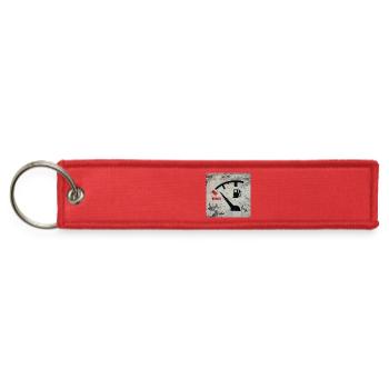 Anti-War Fuel Gauge Stencil – Political Art - Jet Tag Keychain - red - Front