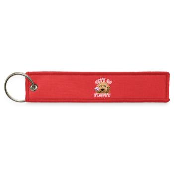 Shes So Fluffy Pup Tee - Jet Tag Keychain - red - Front