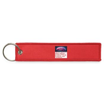 Brain Preservation Message #17 - Jet Tag Keychain - red - Front