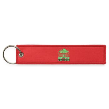Alien Visitors UFO Abduction - Jet Tag Keychain - red - Front