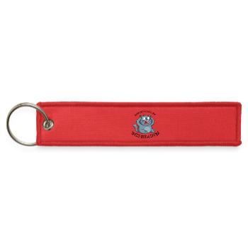 Anxious British Shorthair Cat - Jet Tag Keychain - red - Front