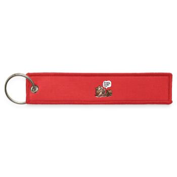 Funny Back To School Owl Ready Brain Is Not T-Shir - Jet Tag Keychain - red - Front
