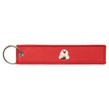Siamese Cat Blue Eyes Illustration - Jet Tag Keychain - red - Front