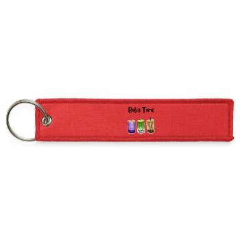 Bubble Tea Trio Illustration - Jet Tag Keychain - red - Front