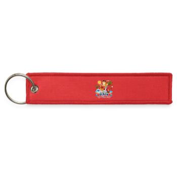 Beach Lifeguard Cat Cartoon - Jet Tag Keychain - red - Front