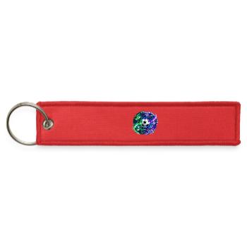 Futuristic Neon Soccer Ball - Jet Tag Keychain - red - Front