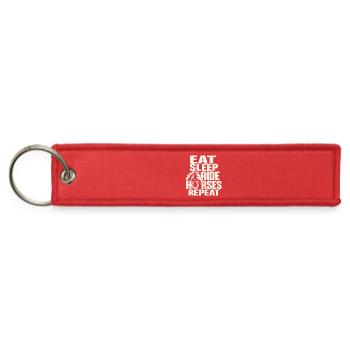 Eat Sleep Ride Horses Repeat - Jet Tag Keychain - red - Front