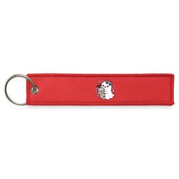 Kawaii Ghost Latte Halloween - Jet Tag Keychain - red - Front