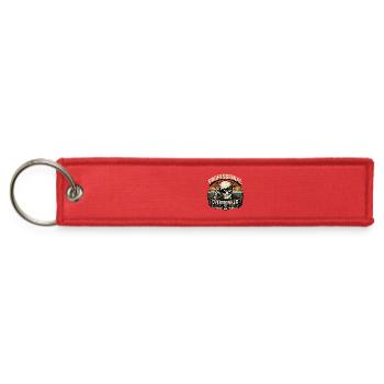 Professional Overthinker Skull Retro Badge - Jet Tag Keychain - red - Front