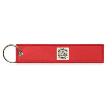 Vintage Cat Co-Worker T-Shirt Design "My Cat Is My - Jet Tag Keychain - red - Front