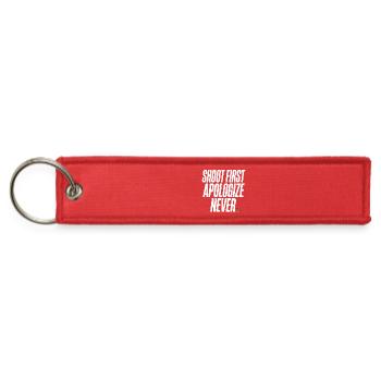 Shoot First Apologize Never Basketball Shooter - Jet Tag Keychain - red - Front