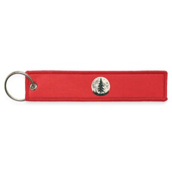 Pine Tree Moon - Jet Tag Keychain - red - Front