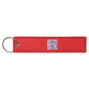 Stay Positive Daisy on Psychedelic Waves - Jet Tag Keychain - red - Front
