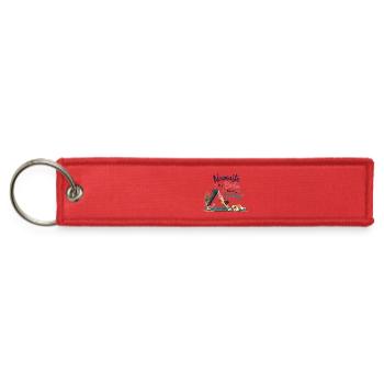 Namaste in Bed Like My Bulldog - Jet Tag Keychain - red - Front