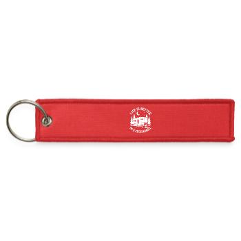 Funny Fifth Wheel Life RV Living Road Trip - Jet Tag Keychain - red - Front