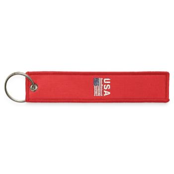 Grunge USA Flag Emblem - Jet Tag Keychain - red - Front
