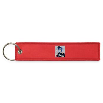 Retro Anime Gamer Girl Glitch Art Vaporwave Style - Jet Tag Keychain - red - Front