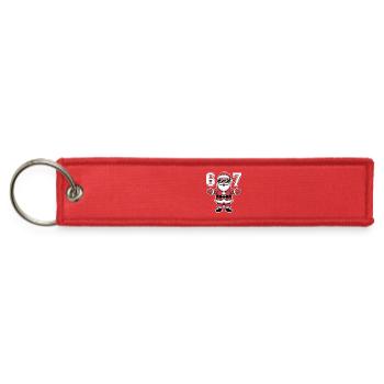 67 Christmas 6 7 Santa Six Seven Meme Pajamas Xmas - Jet Tag Keychain - red - Front